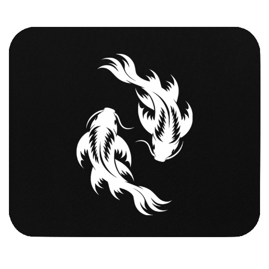 Koi Carp Yoga Circle Style Yin And Yang Mouse Pads