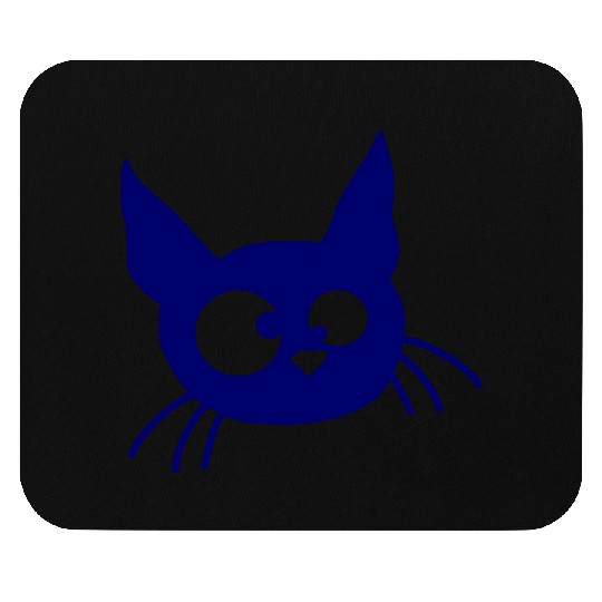 Crazy Cat Squinting Funny Eyes Grimace Fun Cartoon Mouse Pads