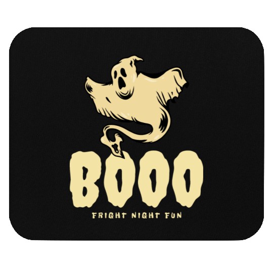 BOOO Fright Night Fun Ghost Halloween Mouse Pads