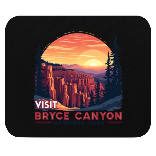Bryce Canyon National Park Retro Illustraion V 01 Mouse Pads