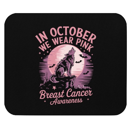 Breast Cancer Design - Wolf Mouse Pads