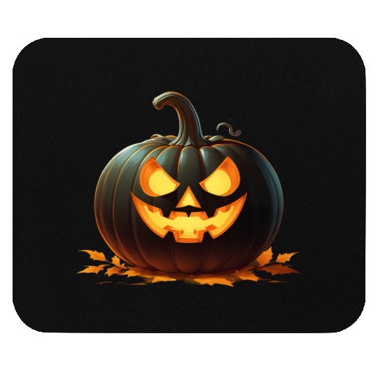 Midnight Glow: Enchanted Halloween Pumpkin Mouse Pads