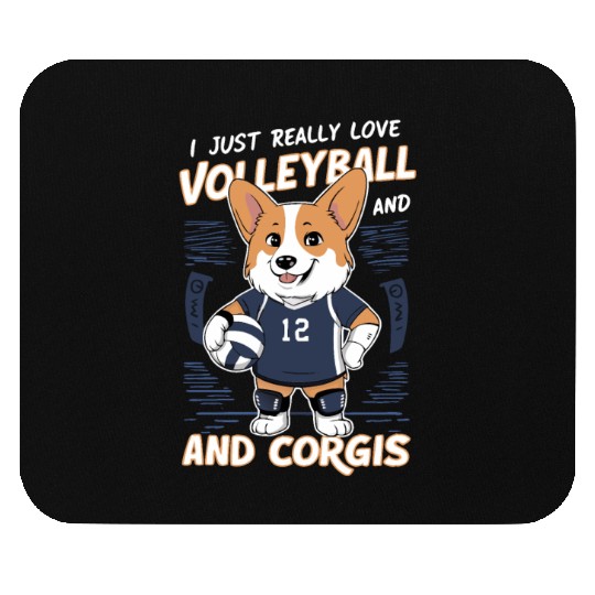 Love Volleyball and Corgis Design Mouse Pads