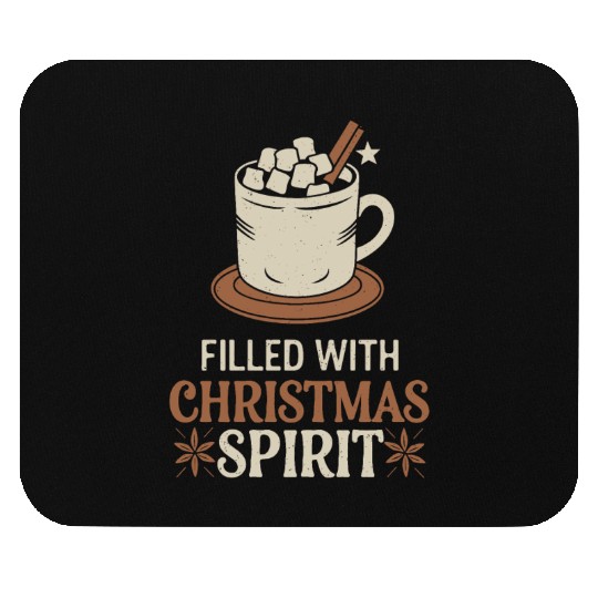 Filled With Christmas Spirit Mug and Marshmallows Mouse Pads