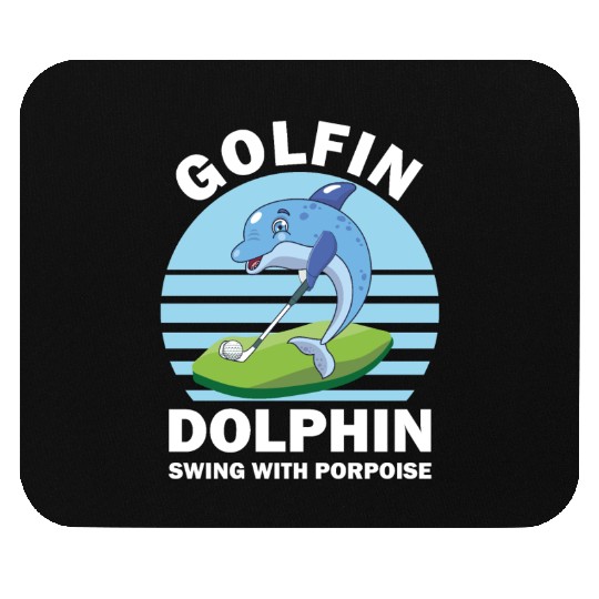 Funny Animal Golfin Dolphin Swing with Porpoise Mouse Pads
