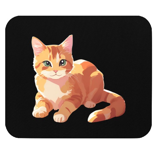 A Cute Orange Cat Mouse Pads