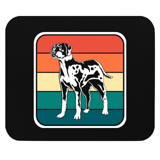 Retro Colorful Louisiana Catahoula Leopard Dog Mouse Pads
