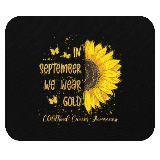 In September Wear Gold Sunflower Mouse Pads