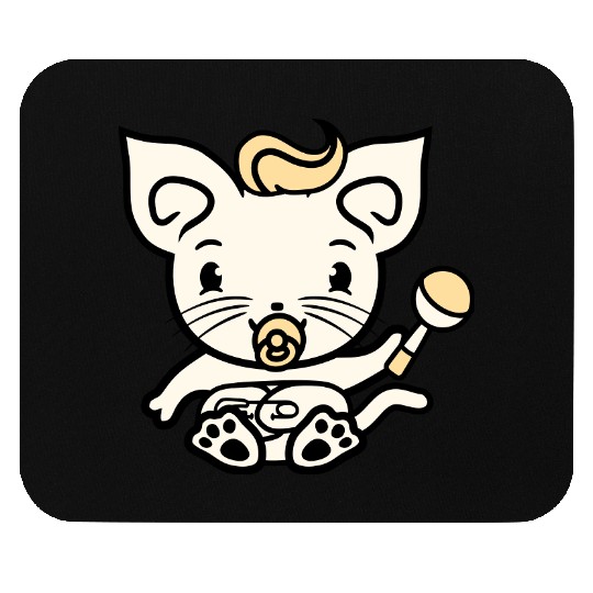 Baby Cat Cute Pacifier Rattle Diaper Toddler Child Mouse Pads