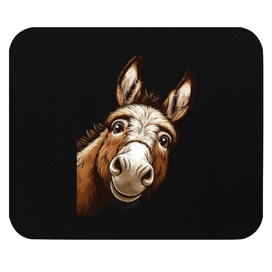 Funny Donkey Art Donkey Face Curious Donkey Lover Mouse Pads