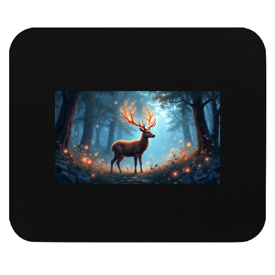 Enchanted Deer in a Forest Mouse Pads