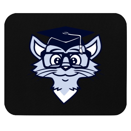 College Degree Cat School-leaving Certificate Pass Mouse Pads