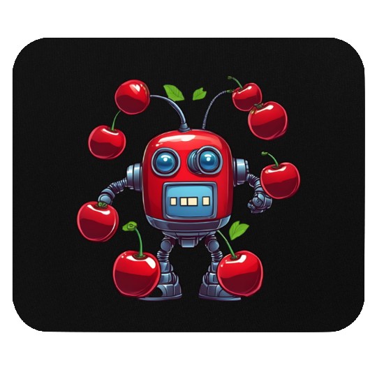 Robot Cherry Mouse Pads