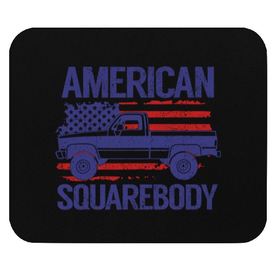 Classic C10 American Square Body Truck USA Flag Mouse Pads