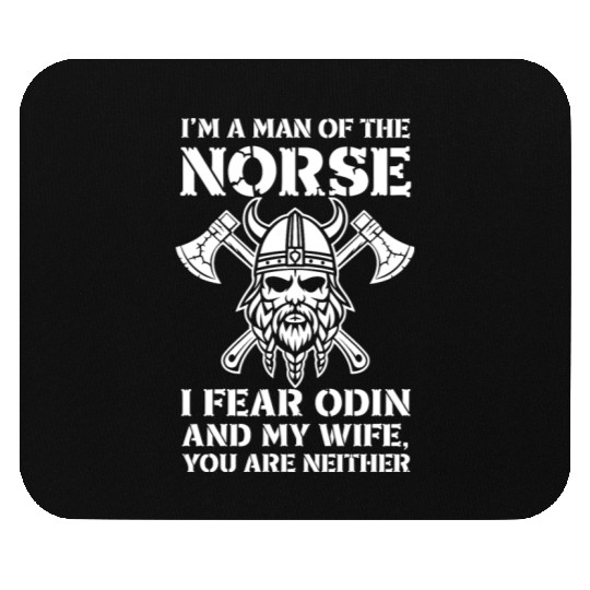 Norse Viking Warrior Fearless Humor with Axes Mouse Pads