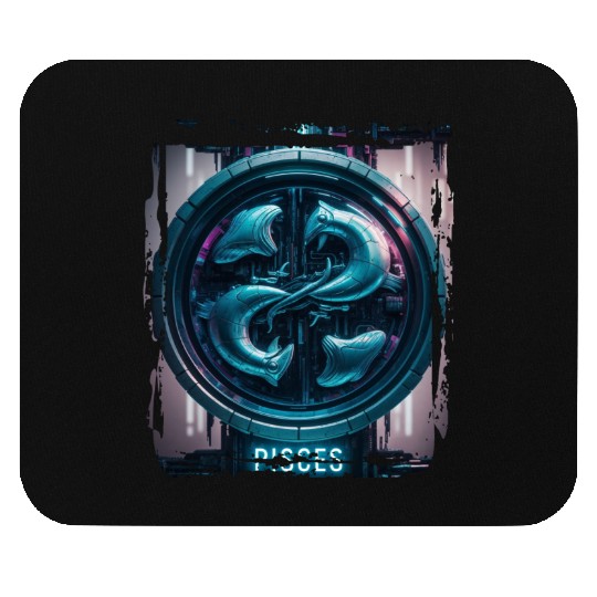 Zodiac sign Pisces in cyberpunk era Future Mouse Pads