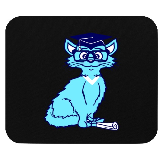 College Degree Cat School-leaving Certificate Pass Mouse Pads