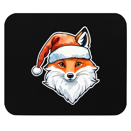 Fox Christmas Watercolor Mouse Pads