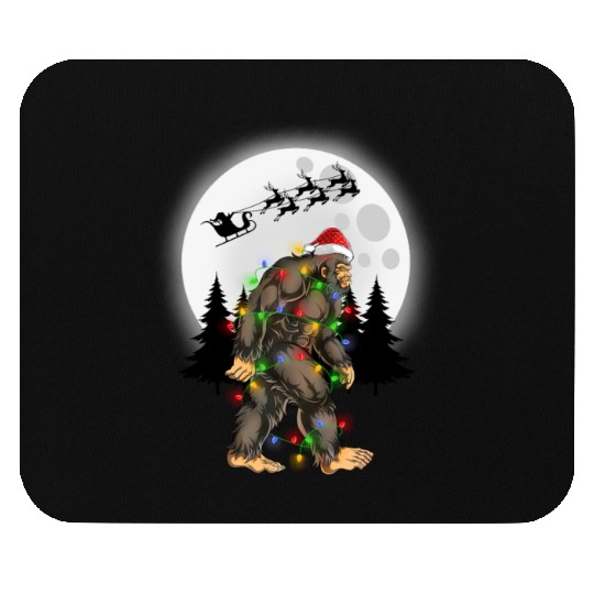 Bigfoot Believe Christmas Tree Sasquatch Santa Mouse Pads