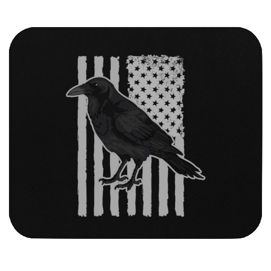 Crow Black US Flag Crows Lover Mouse Pads