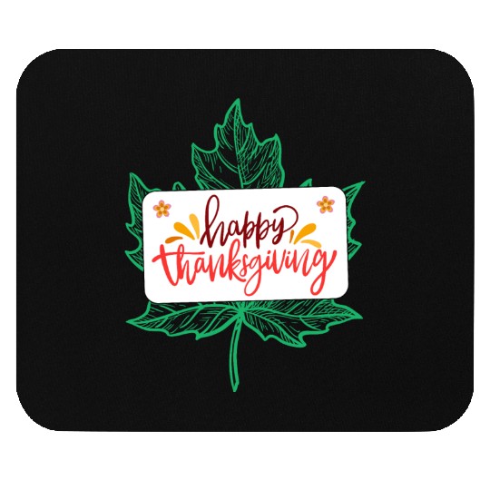 Happy Thanksgiving Leaf Mouse Pads