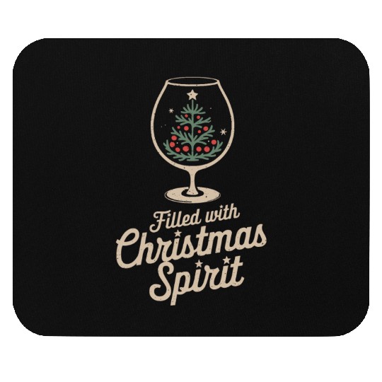 Filled with Christmas Spirit Glass Mouse Pads
