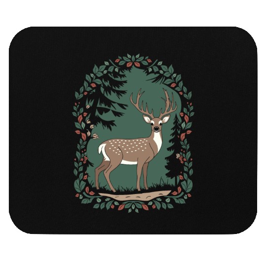 Cottagecore Forest Deer Serenity Mouse Pads