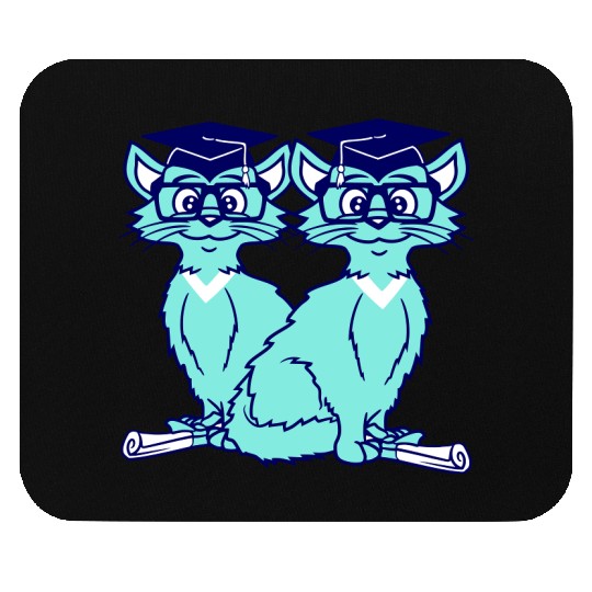 2 Cats College Degree School-Leaving Certificate Mouse Pads