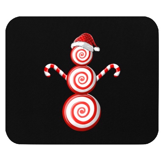 Funny Christmas Mouse Pads Peppermint Candy Snowman