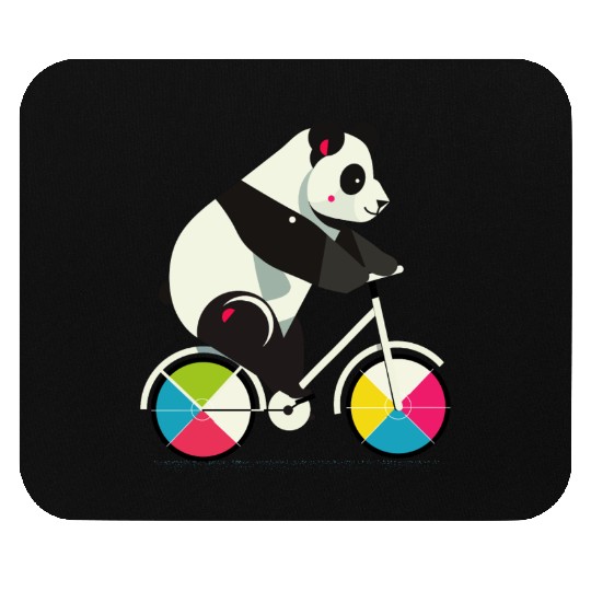 Panda on a bicycle-funny and creative illustration Mouse Pads
