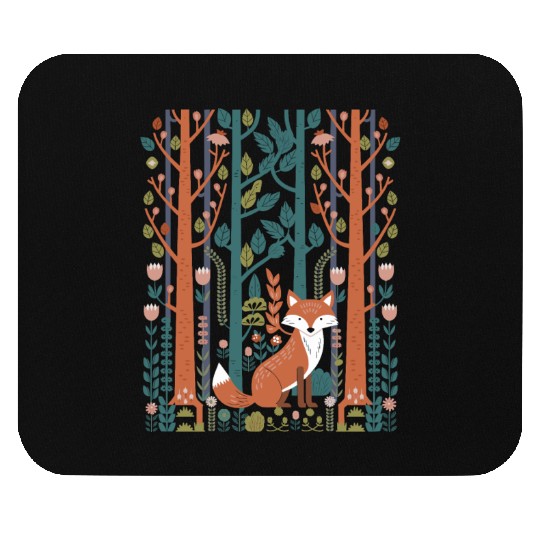 Cottagecore Fox in enchanting Forest Mouse Pads