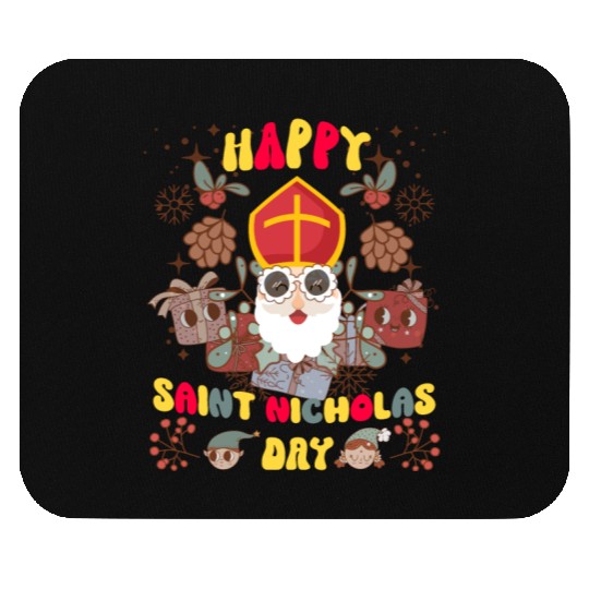 Groovy Saint Nicholas Day logo Mouse Pads