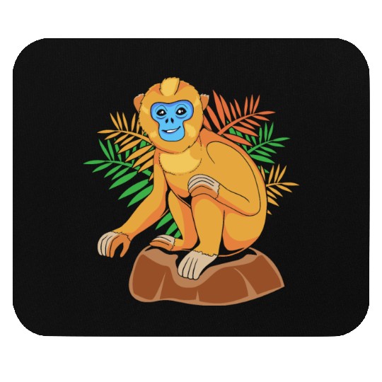Funny Golden Snub Nosed Monkey Sitting Mouse Pads