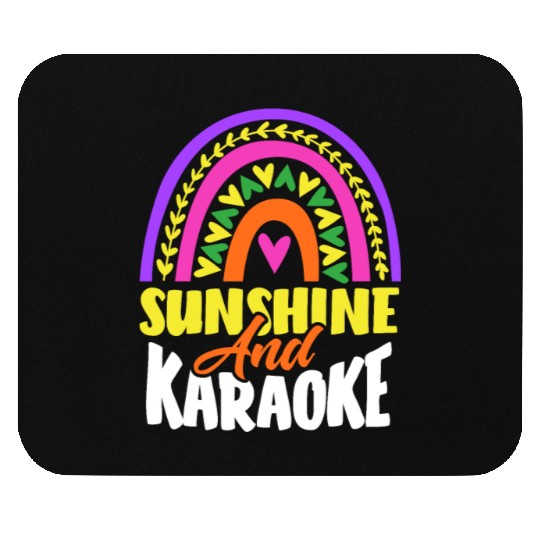 Sun And Karaoke Rainbow Heart Mouse Pads