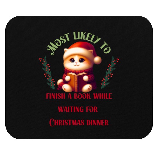 Most Likely To Christmas Bookish Quotes Mouse Pads