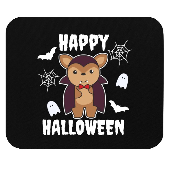 Deer Happy Halloween Cute Devil Vampire Costume Mouse Pads