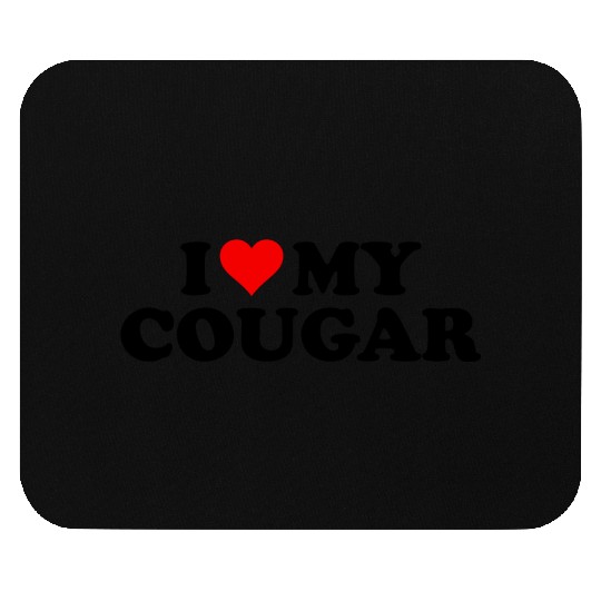 I Love Cougars Cougar Humor Valentine's Day 3WH1 Mouse Pads