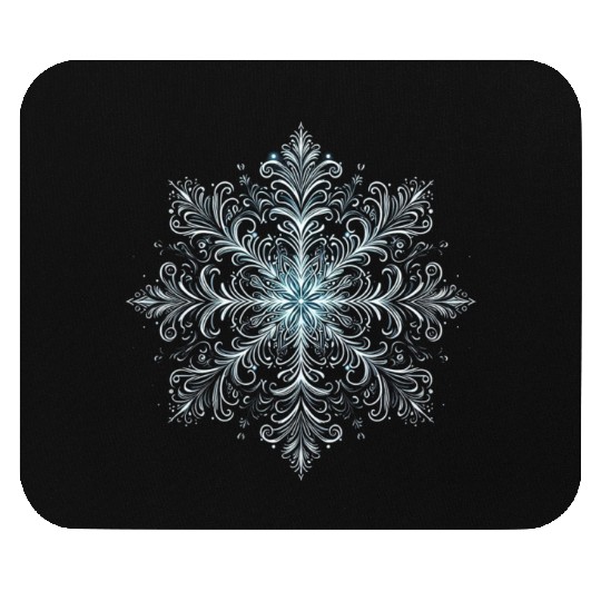 Elegant Snowflake Intricate Glow Winter 2 Mouse Pads