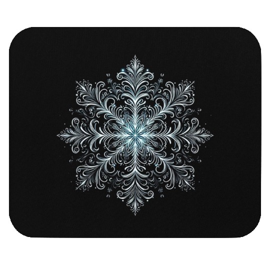 Elegant Snowflake Intricate Glow Winter 2 Mouse Pads