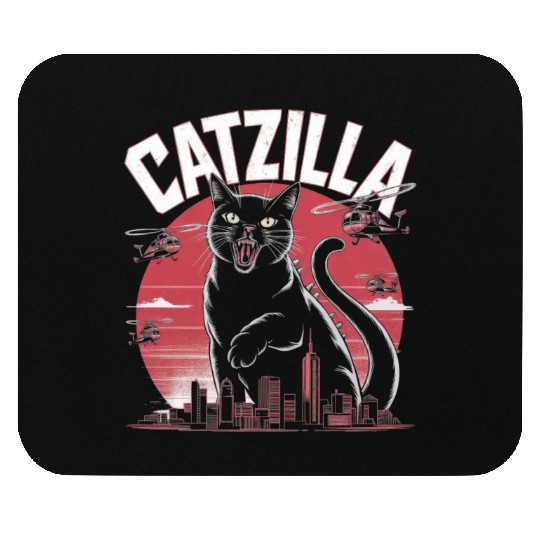Catzilla Attacks City Design Mouse Pads