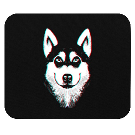 Dog Lover Vintage Siberian Husky Dog Face Mouse Pads