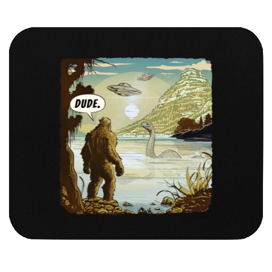 Funny UFOs Bigfoot Sasquatch Introvert Loch Ness Mouse Pads