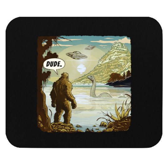 Funny UFOs Bigfoot Sasquatch Introvert Loch Ness Mouse Pads