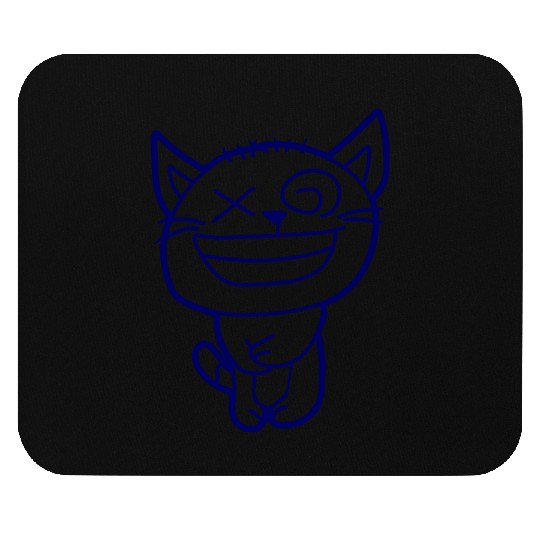 Crazy Cat Weird Funny Eyes Cool Grimace Cartoon Mouse Pads