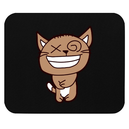 Crazy Cat Weird Funny Eyes Cool Grimace Cartoon Mouse Pads