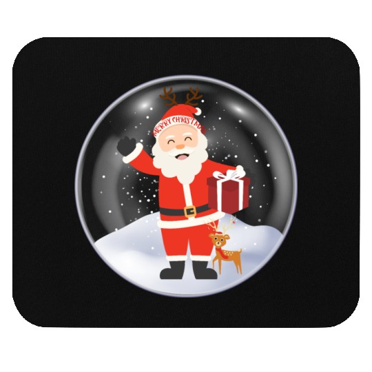 Santa’s Joy: Christmas Snow Globe Mouse Pads