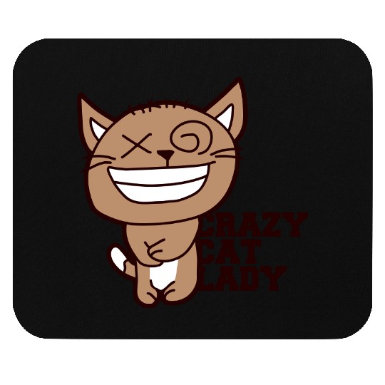 Crazy Cat Lady Text Love Saying Quote Weird Woman Mouse Pads