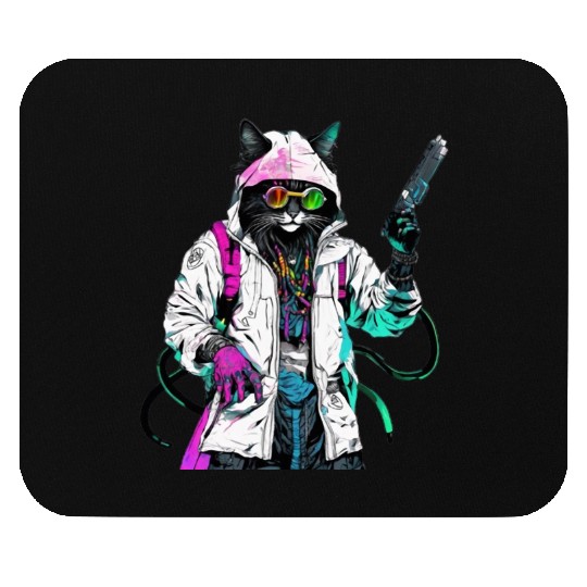 Rastafari Cyberpunk Bad Cat Mouse Pads