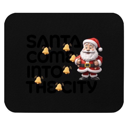 Festive Santa with Jingle Bells Design Mouse Pads