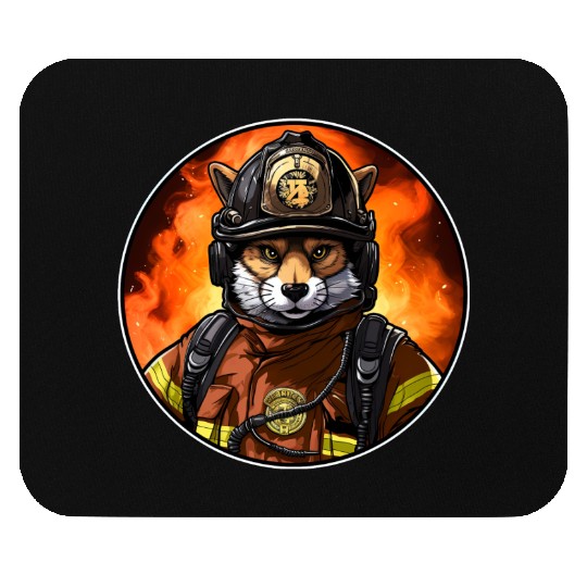 Fox Firefighter Mouse Pads